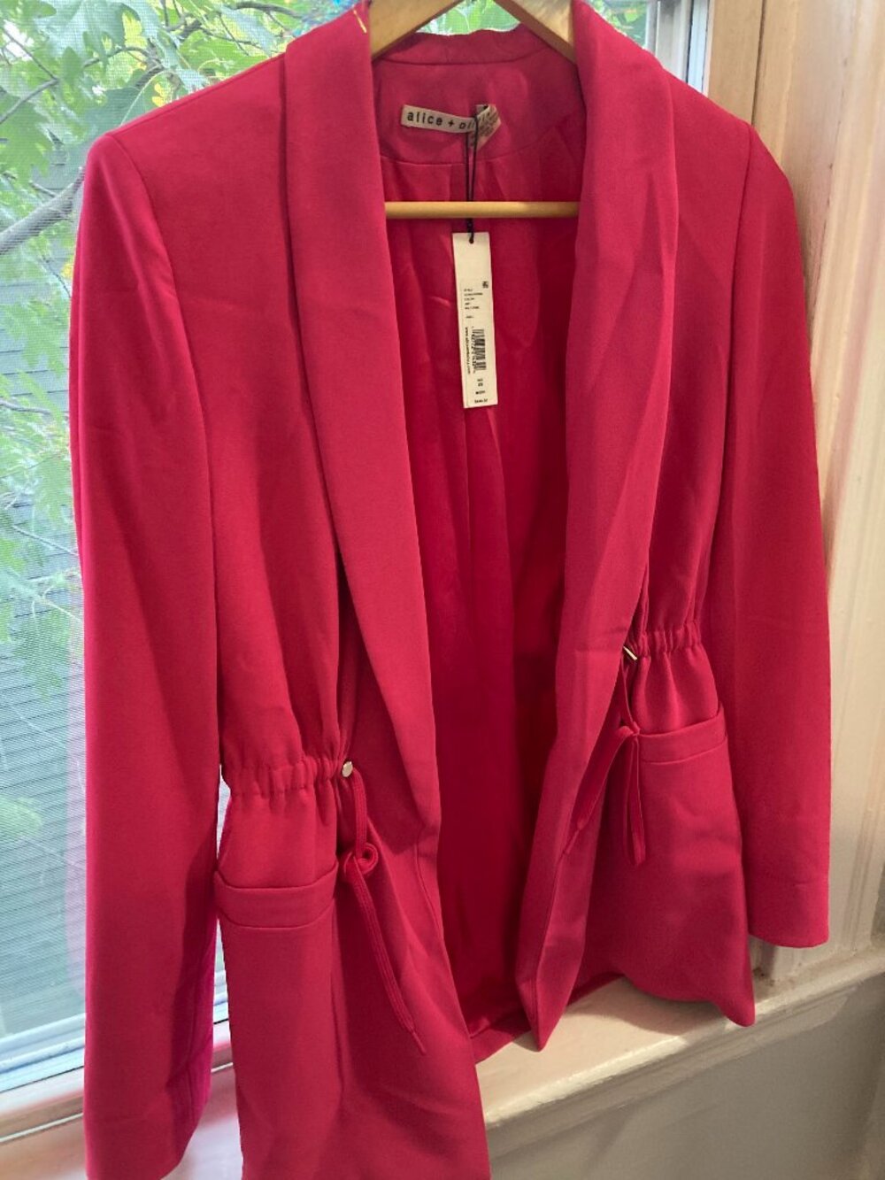 Alice + Olivia by Stacey Bendet Bright Pink Open Drawstring Jacket (never worn)